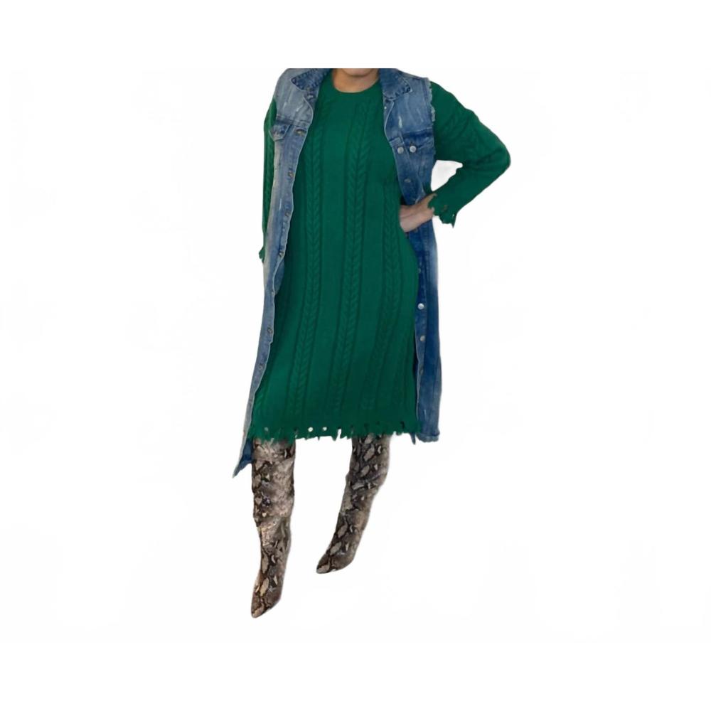 NEW TWOTWINSTYLE lounge knit dress in green